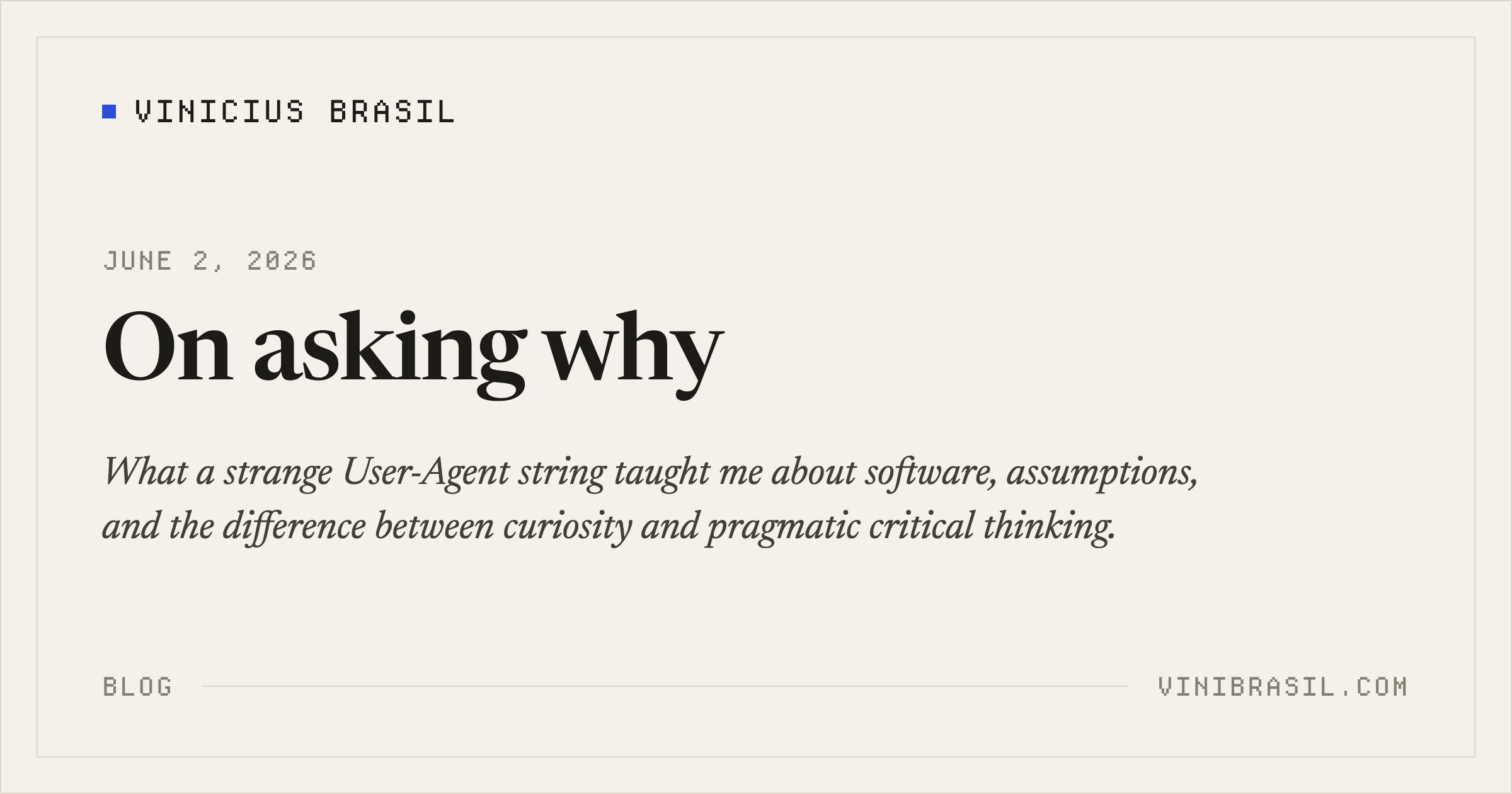 On asking why